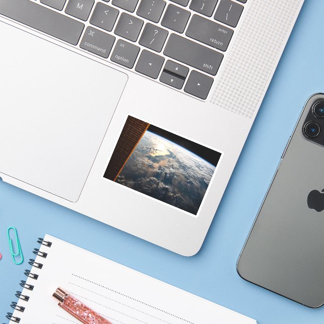 Sunglint Beams Off Celebes Sea In Southeast Asia Sticker (Laptop w/ iPhone)
