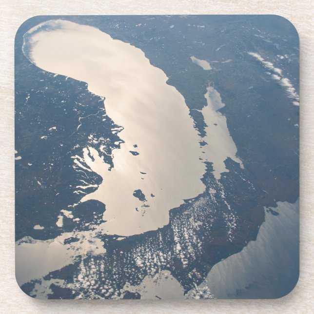 Sunglint Beams Off Lake Michigan Beverage Coaster (Front)