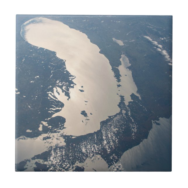 Sunglint Beams Off Lake Michigan Ceramic Tile (Front)