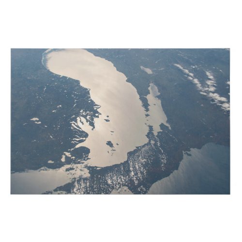 Sunglint Beams Off Lake Michigan Faux Canvas Print