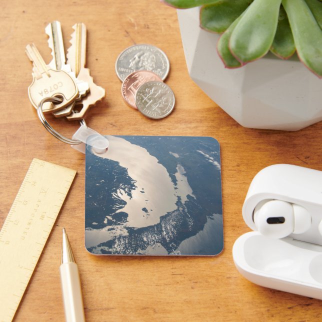 Sunglint Beams Off Lake Michigan Keychain (Desk)