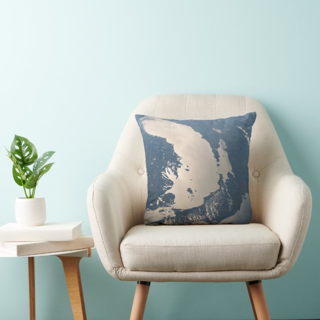 Sunglint Beams Off Lake Michigan Throw Pillow (Chair)