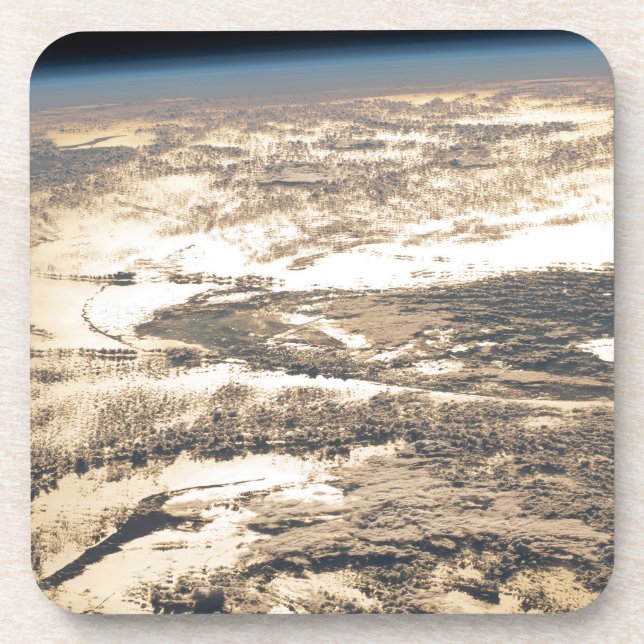 Sunglint Beams Off The Atlantic Ocean Beverage Coaster (Front)