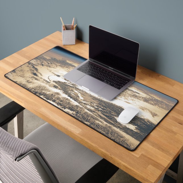 Sunglint Beams Off The Atlantic Ocean Desk Mat (Office 2)