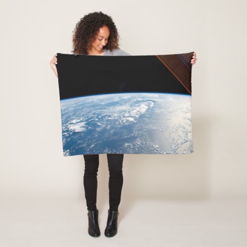 Sunglint Beams Off The Waters Of The Pacific Ocean Fleece Blanket