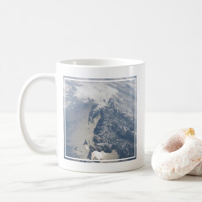 Sunglint On The Massachusetts Coastline. Coffee Mug (With Donut)