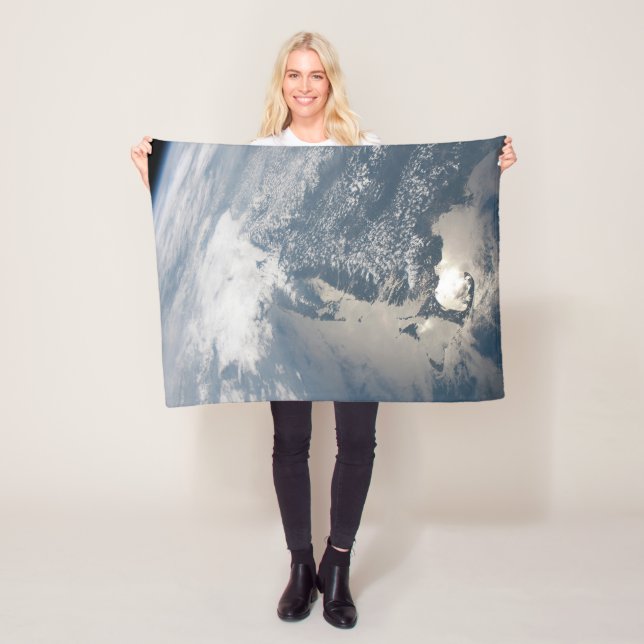 Sunglint On The Waters Of Earth. Fleece Blanket (In Situ)