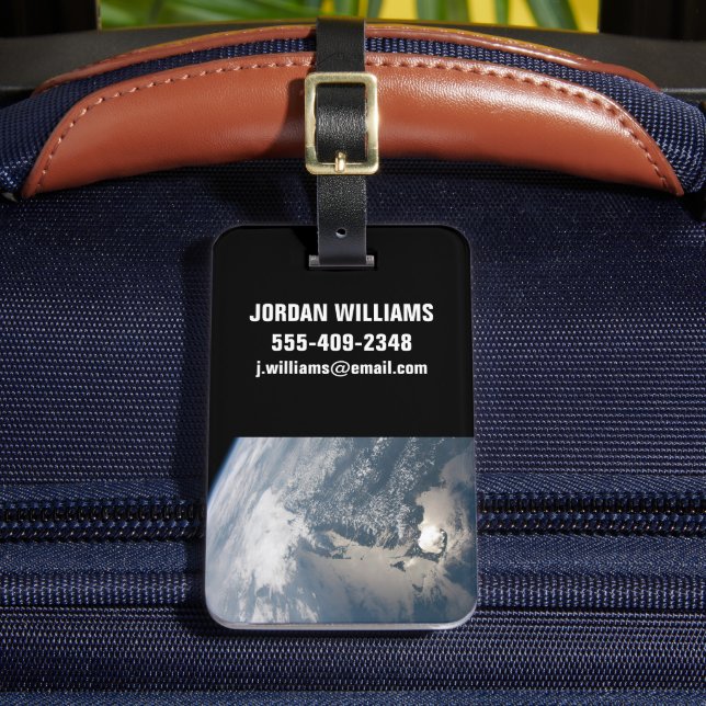 Sunglint On The Waters Of Earth. Luggage Tag (Front Insitu 2)