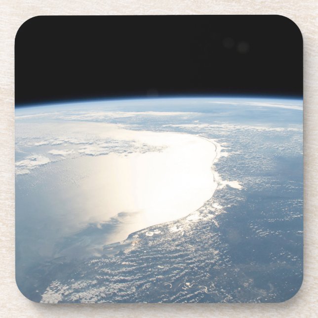 Sunglint Reflects Off The Gulf Of Mexico Beverage Coaster (Front)