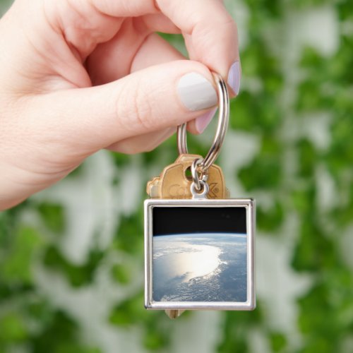 Sunglint Reflects Off The Gulf Of Mexico Keychain