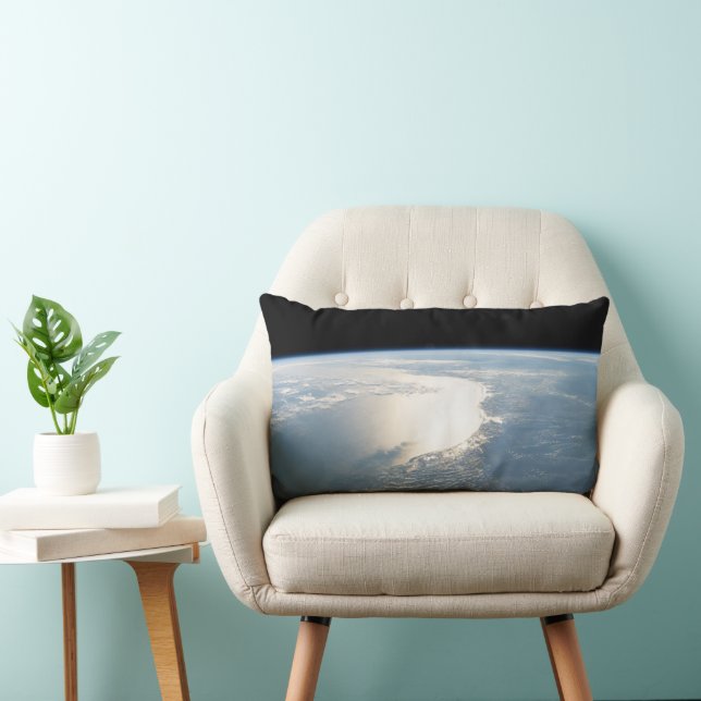 Sunglint Reflects Off The Gulf Of Mexico Lumbar Pillow (Chair)
