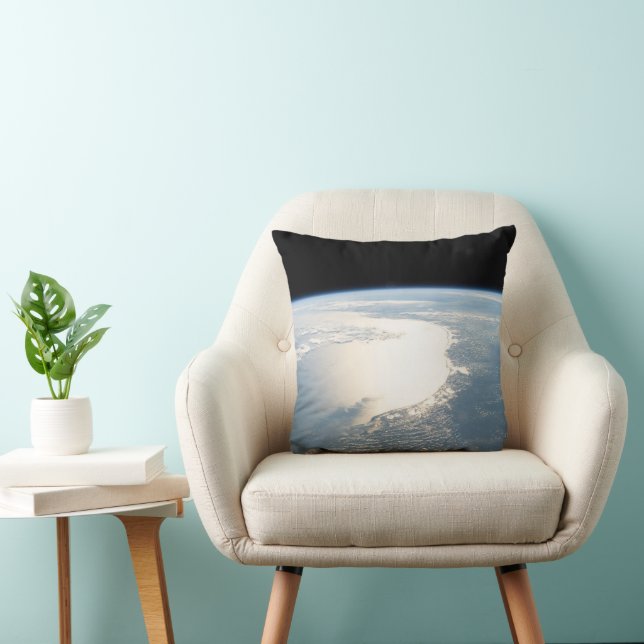 Sunglint Reflects Off The Gulf Of Mexico Throw Pillow (Chair)