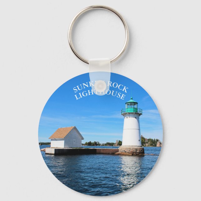 Sunken Rock Lighthouse, New York Keychain (Front)