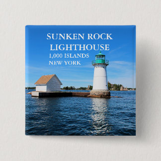 Sunken Rock Lighthouse, New York Pinback Button