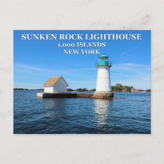 Sunken Rock Lighthouse, New York Postcard