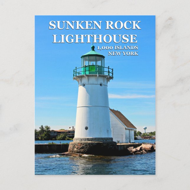 Sunken Rock Lighthouse, New York Postcard (Front)