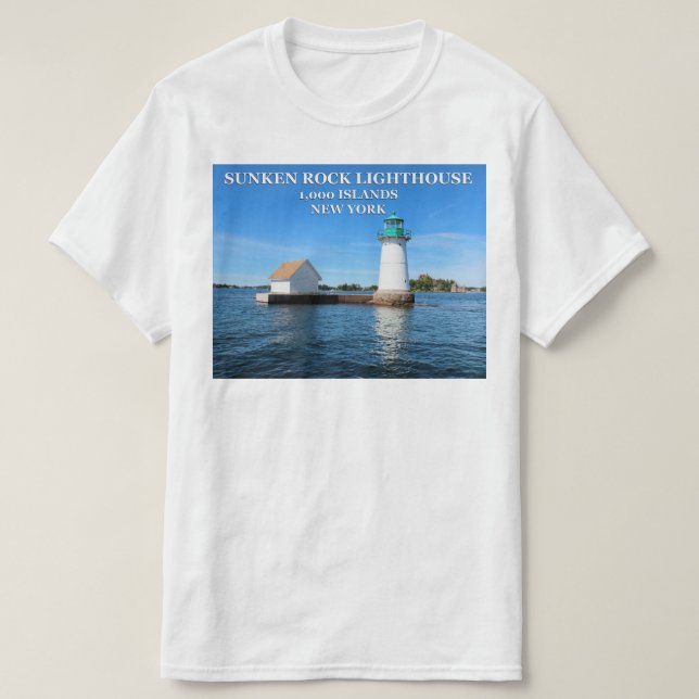Sunken Rock Lighthouse, New York T-Shirt (Design Front)
