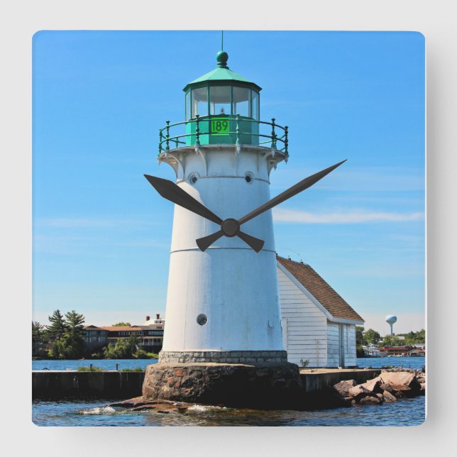 Sunken Rock Lighthouse, New York Wall Clock (Front)
