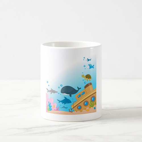 Sunken Ship And Fish Coffee Mug