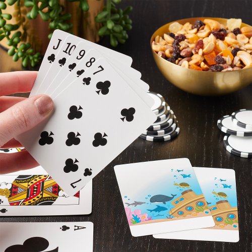 Sunken Ship And Fish Poker Cards