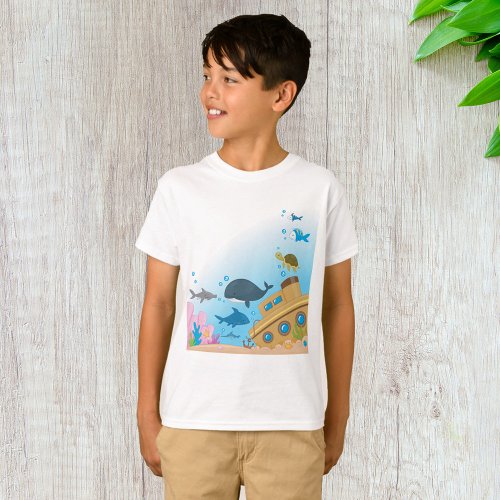 Sunken Ship And Fish T_Shirt