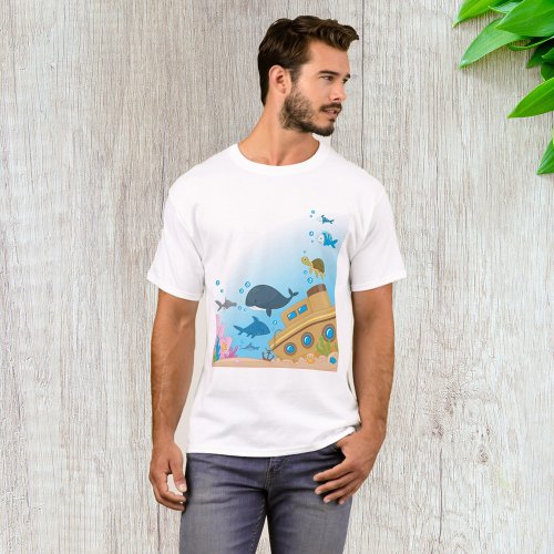 Sunken Ship And Fish T_Shirt