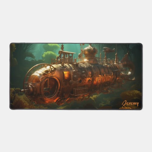 Sunken Treasures Illuminated Steampunk Submarine Desk Mat