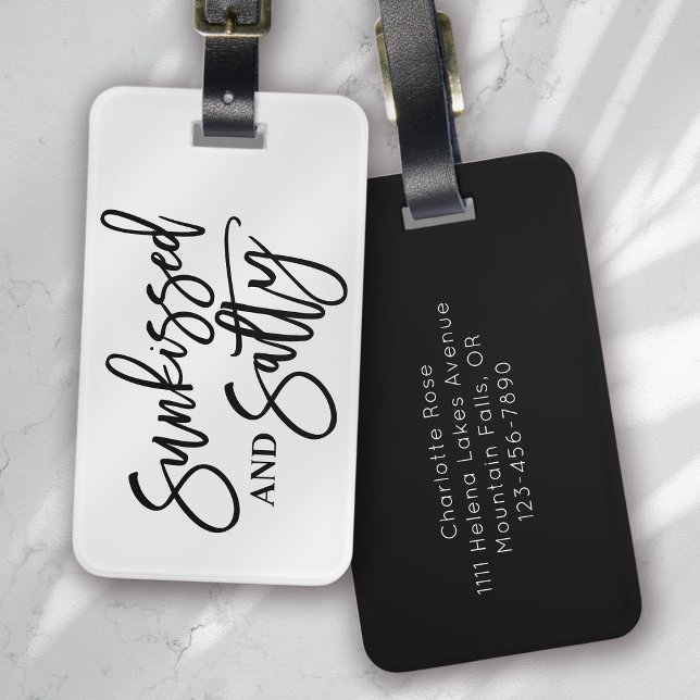 Sunkissed and Salty Calligraphy Luggage Tag (Creator Uploaded)