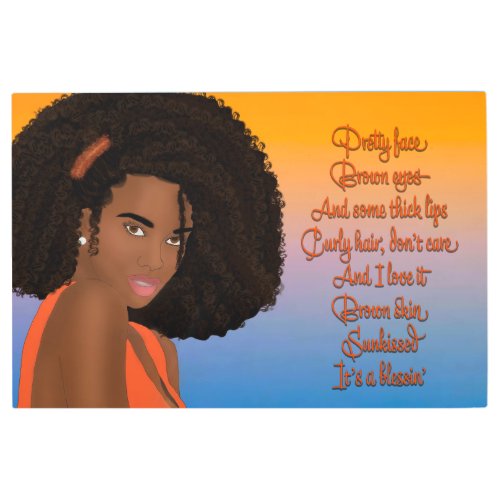 Sunkissed Beauty with Poem Metal Print
