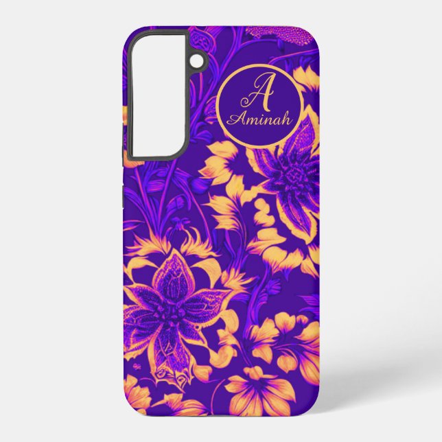Sunkissed Floral Purple Fuchsia Custom  Samsung Galaxy Case (Back)