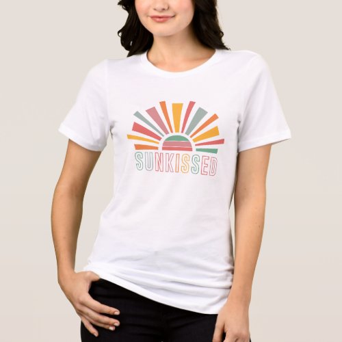 Sunkissed Retro Sun Summer Beach Holiday Tri_Blend Shirt