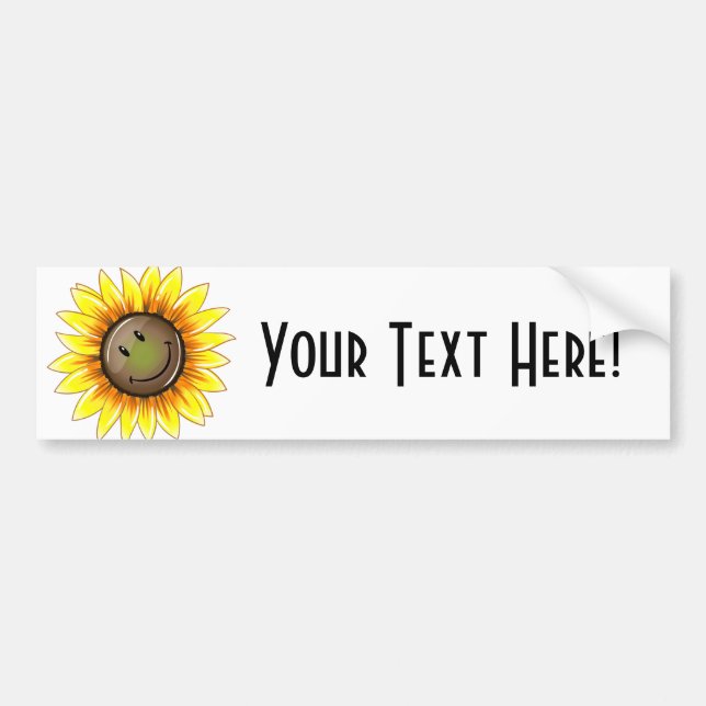 Sunkissed Smiling Sunflower Bumper Sticker (Front)