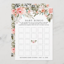 Sunkissed Summer Floral Baby Shower Bingo Invitation