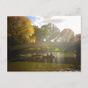 Sunlight and Boats, Bow Bridge, Central Park Postcard