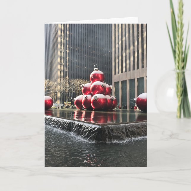 Sunlight and Snow NYC Rockefeller Center Christmas Holiday Card (Front)