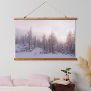 Sunlight and spruce forest hanging tapestry