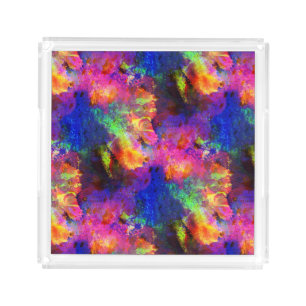Sunlight art blue, pink watercolor acrylic tray