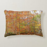 Sunlight Dappled Fall Trail at Laurel Hill Park Accent Pillow