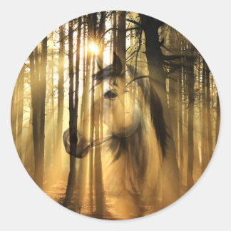 Sunlight horse classic round sticker
