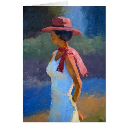 Sunlight on lady in hat cards (Front)