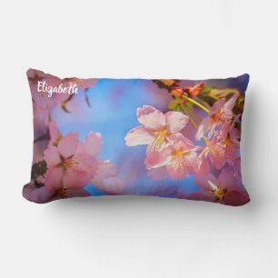 Sunlight On Sakura Flowers Lumbar Pillow
