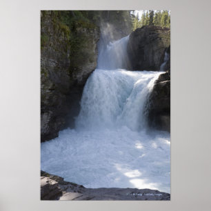 Sunlight On Waterfalls On The Side Of A Mountain 2 Poster