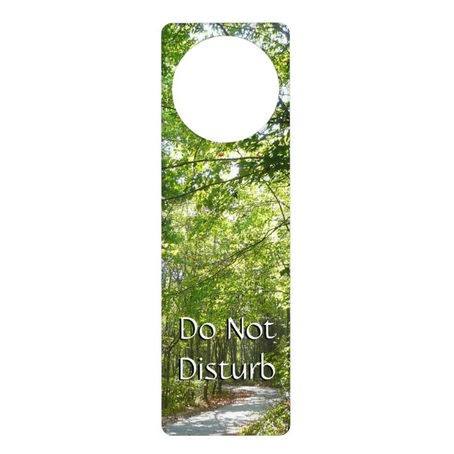 Sunlight on Wooded Path at Centennial Park Door Hanger (Front)