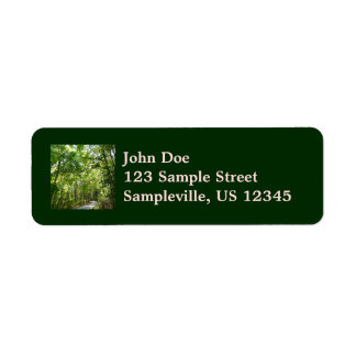 Sunlight on Wooded Path at Centennial Park Label