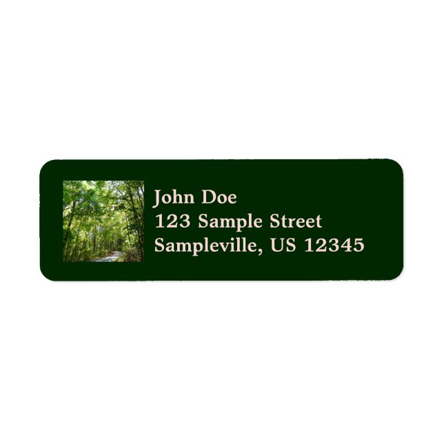 Sunlight on Wooded Path at Centennial Park Label (Front)