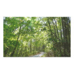 Sunlight on Wooded Path at Centennial Park Rectangular Sticker