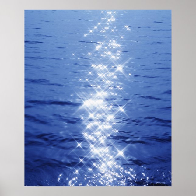 Sunlight reflection on rippled water, full frame poster (Front)