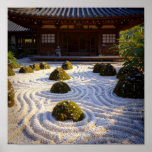 Sunlight &amp; Shadows - Raked Gravel Zen Garden Poster