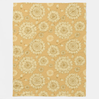 Sunlight Stillness II in Warm Amber Fleece Blanket