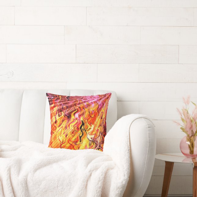 Sunlight through flames...... throw pillow (Couch)